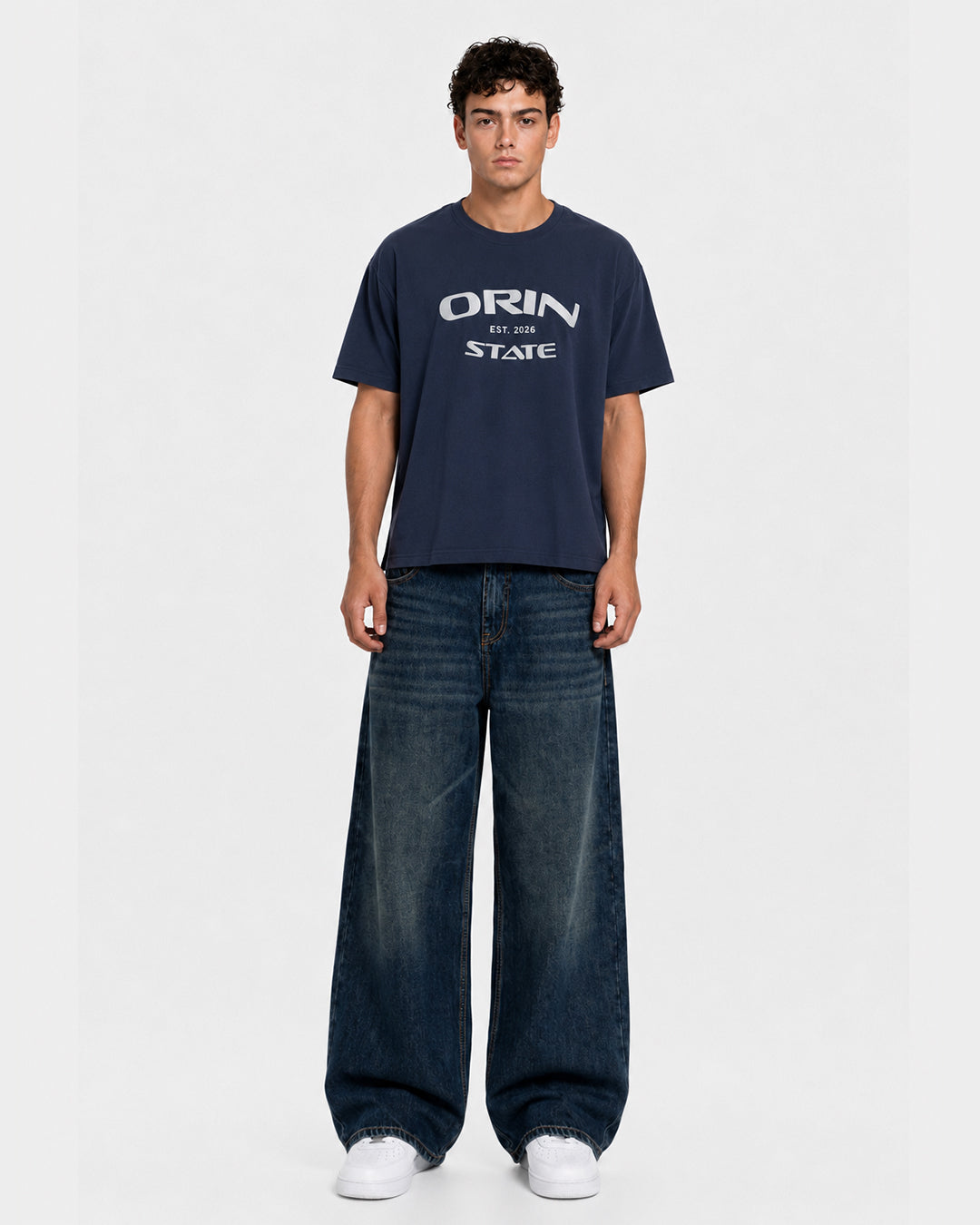 Boxy Fit Dark Blue Tee
